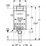 Geberit KombifixBasic Element für Wand-WC, 108 cm, mit Delta UP-Spülkasten 12 cm