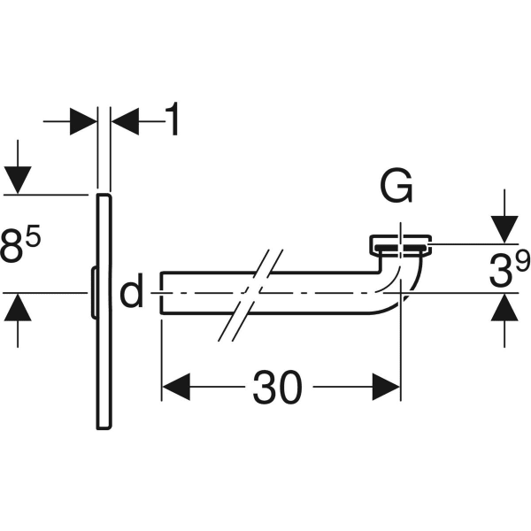 Geberit Fertigbauset für Waschtisch mit UP-Geruchsverschluss, mit Abdeckplatte höhenverstellbar +/- 3 cm, geeignet für Waschtische, Kunststoff, Rohrgewinde 1 1/4"