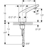Geberit Typ 185 Waschtischarmatur Batteriebetrieb: hochglanz-verchromt, Mischer=ohne Mischer