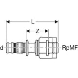 Geberit Mepla Übergang mit MasterFix: PVDF, RpMF=1/2″