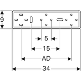 Geberit Mapress Montageplatte für Gaszähler: 1.0215, AD=25cm