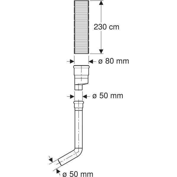 Geberit Geruchsabsaugungsset für Sigma UP-Spülkasten mit Anschlussrohr für Geruchsabsaugung mit Abluft