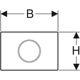 Geberit WC-Steuerung elektronisch, Netzbetrieb, für Sigma UP-Spülkasten 12 cm, mit Sigma10 Betätigungsplatte, Round, für Stützklappgriff, Funk: Platte und Taste: gebürstet, easy-to-clean-beschichtet, Designringe: poliert