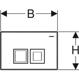 Geberit Delta25 (ex Delta35) Betätigungsplatte für 2-Mengen-Spülung, Square: weiß
