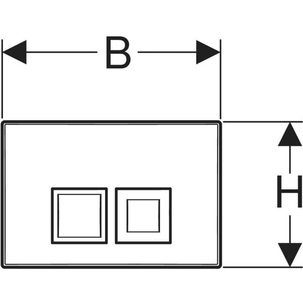 Geberit Delta25 (ex Delta35) Betätigungsplatte für 2-Mengen-Spülung, Square: weiß
