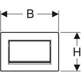 Geberit Sigma10 (ex Sigma30) Betätigungsplatte für Spül-Stopp-Spülung, Square, verschraubbar, pneumatisch, Ein-Knopf-Bedienung