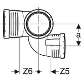 Geberit Silent-Pro Schachtbogenabzweig rechts 4-Anschluss-Fitting