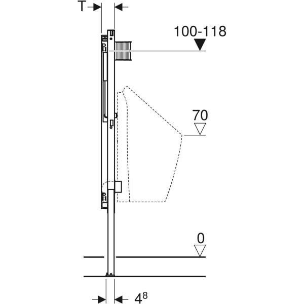 Geberit Duofix Element Urinal 112-130 cm Universal für Sprühkopf