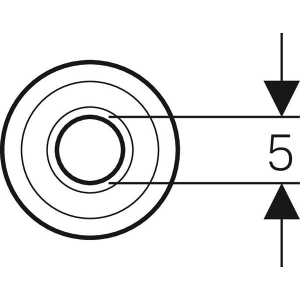 Geberit Wandrosette tief: d=50mm, D=9cm, H=7cm, weiß-alpin