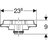 Geberit Pluvia Notüberlauf: Stauhöhe bei 12 l/s max.=80mm