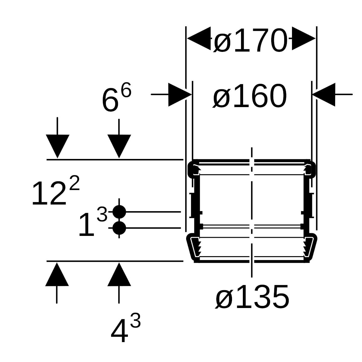 Geberit Silent-db20 Stütz- und Dehnmuffe