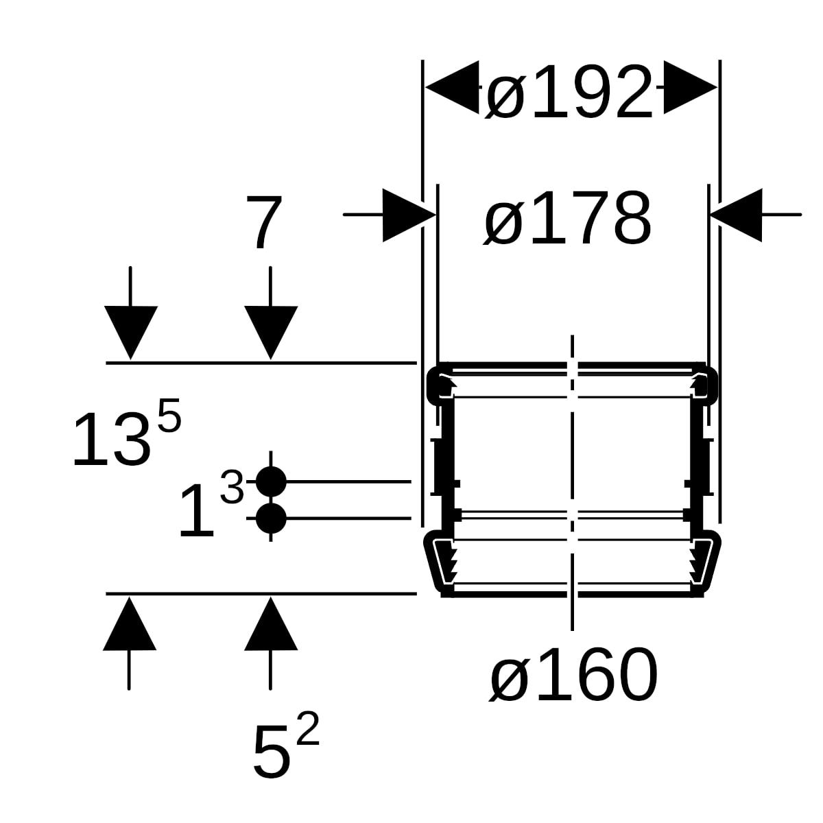 Geberit Silent-db20 Stütz- und Dehnmuffe