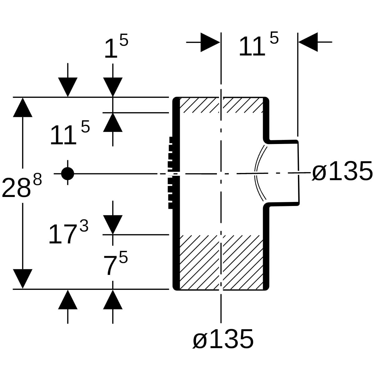 Geberit Silent-db20 Abzweig 88,5°