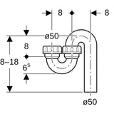 Geberit Rohrbogengeruchsverschluss für Ausgussbecken, mit Quetschverschraubung, schwarz, aus Kunststoff (Polyethylen (PE))