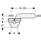 Geberit Rohrbogengeruchsverschluss für Ausgussbecken, mit Quetschverschraubung, schwarz, aus Kunststoff (Polyethylen (PE))