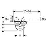Geberit Rohrbogengeruchsverschluss für Ausgussbecken, mit Quetschverschraubung, schwarz, aus Kunststoff (Polyethylen (PE))