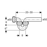 Geberit Rohrbogengeruchsverschluss für Ausgussbecken, mit Quetschverschraubung, schwarz, aus Kunststoff (Polyethylen (PE))
