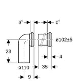 Geberit Set Anschlussbogen 90° mit Verlängerung: d=110mm