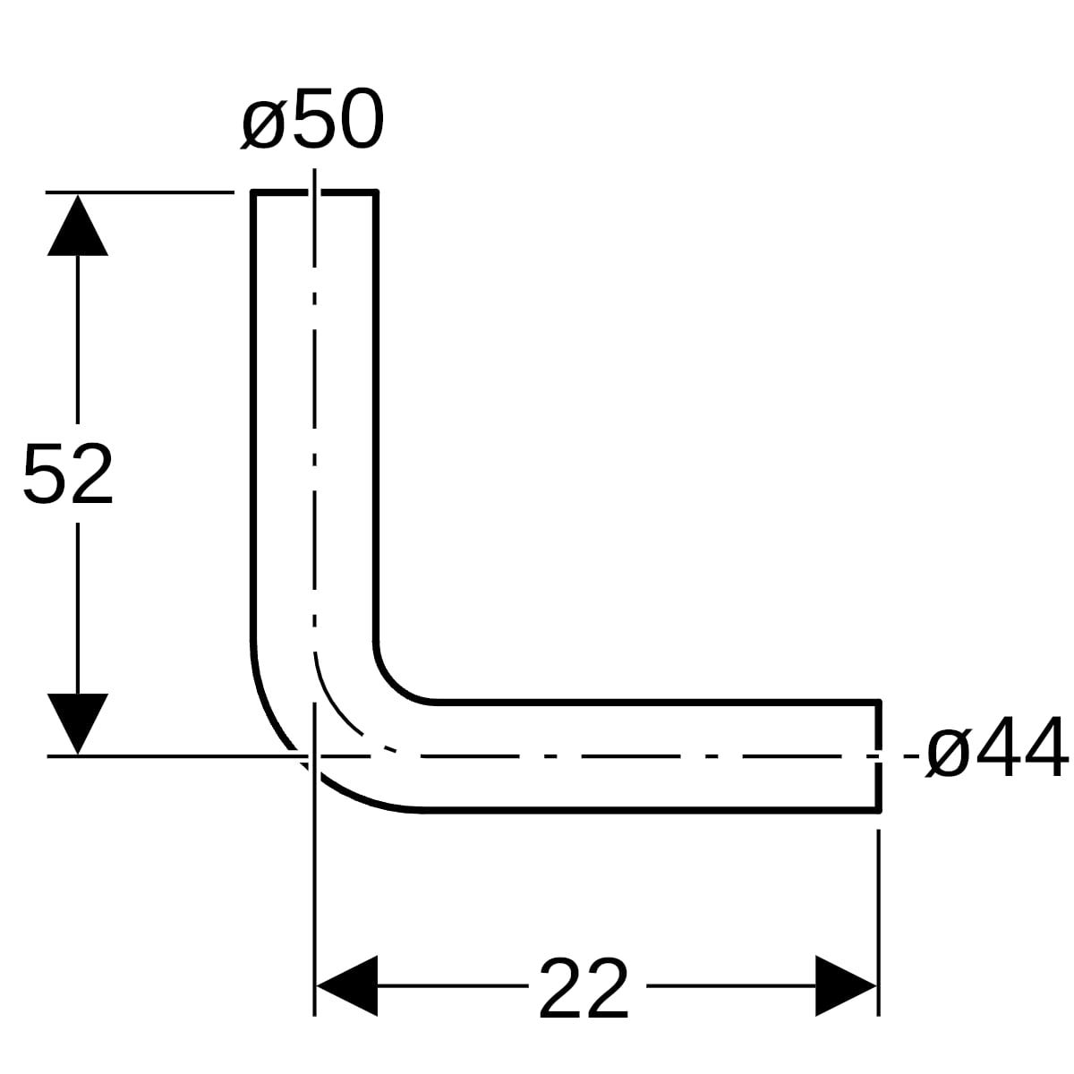 Geberit Set Spülbogen 90° mit Staueinsatz und Reduktion aus Kunststoff