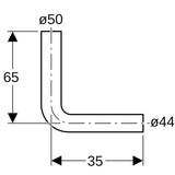 Geberit Spülbogen 90° halbhochhängend: d=50mm, X1=35cm, weiß-alpin
