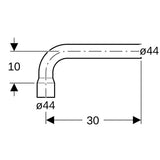 Geberit Spülbogenverlängerung 90° mit Steckmuffe: d=44mm, weiß-alpin