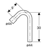 Geberit Spülbogenverlängerung 135° mit Steckmuffe: d=44mm, weiß-alpin