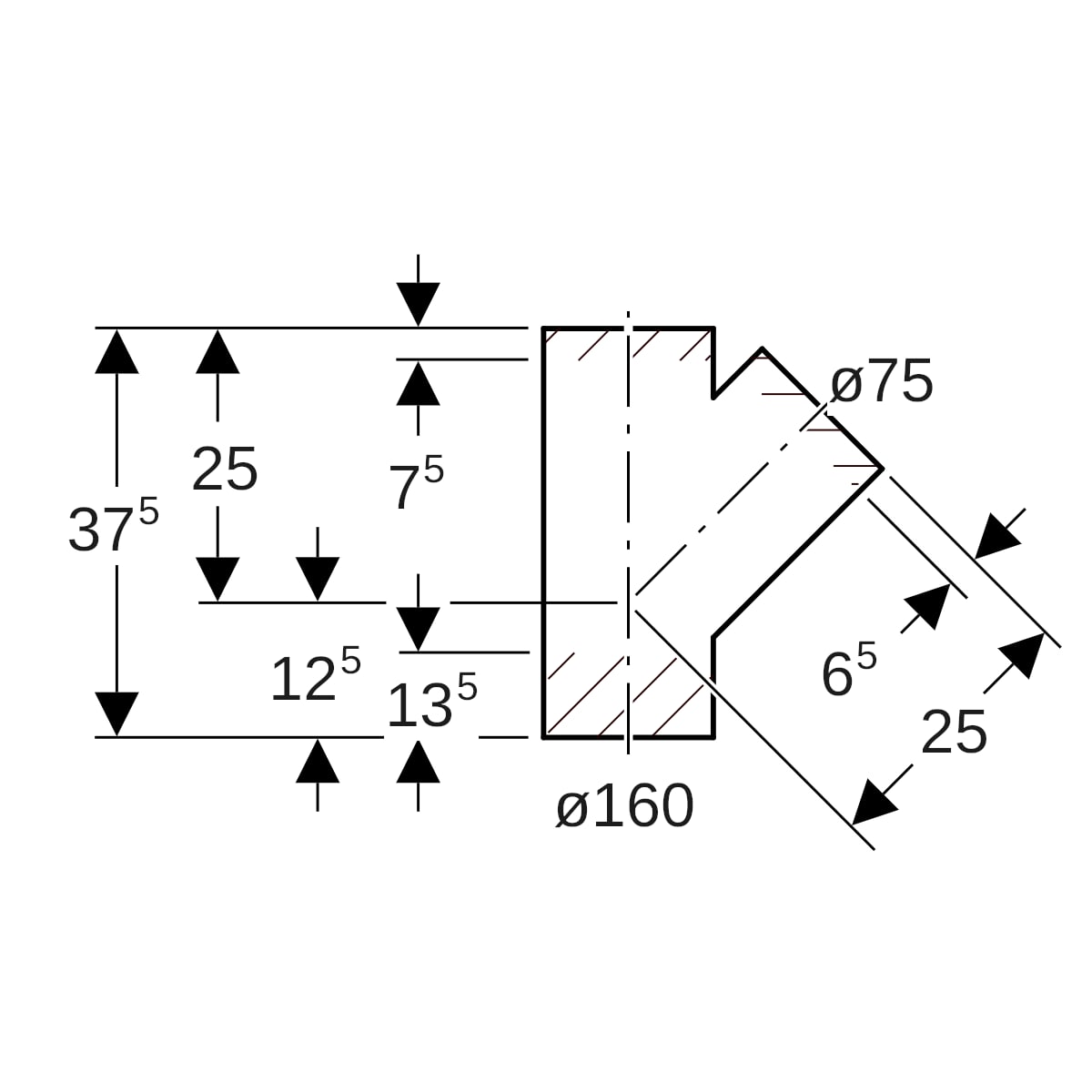 Geberit PE Abzweig 45°
