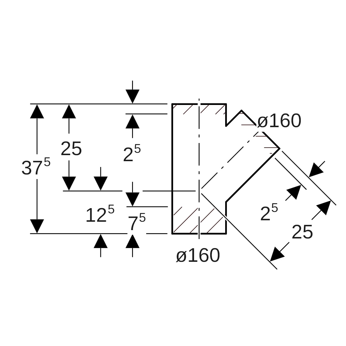 Geberit PE Abzweig 45°