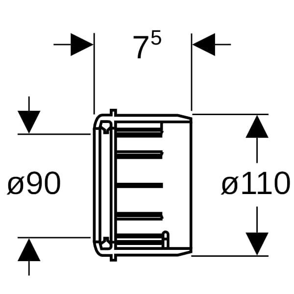 Geberit PE Übergangsmuffe: d1=110mm
