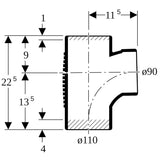 Geberit Silent-db20 Bogenabzweig 88,5°