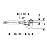 Geberit Duschwannenablauf für Duschwannen mit Ventilloch ø 52 mm, DN 50, Polyethylen (PE)