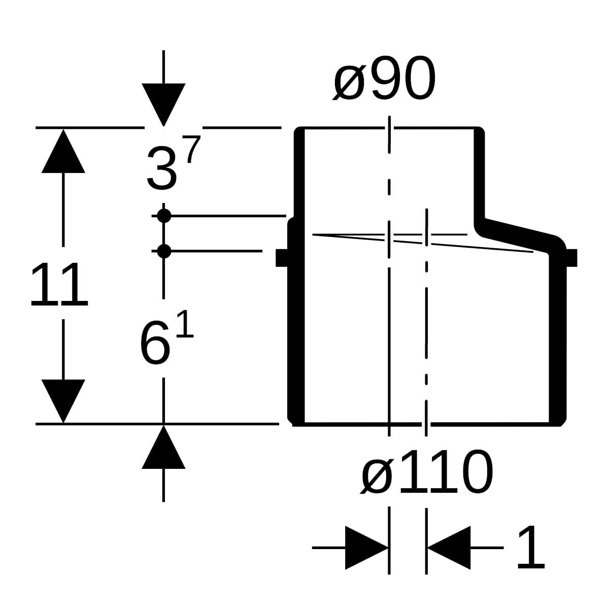 Geberit Silent-db20 Reduktion exzentrisch