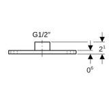 Geberit Grundplatte rechteckig, Zweiloch, mit Gewindemuffe