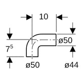 Geberit PE Anschlussbogen 90° für Manschette