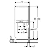 GE Duofix Element f. Dusche und BW 98-112 cm, Wandarmatur AP