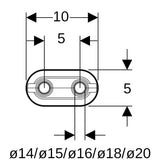 Geberit Doppelrosette: PS, di=14/15/16/18/20mm, reinweiß RAL 9010