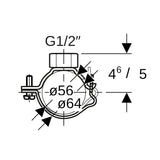 Rohrschelle mit Gewindemuffe G 1/2", verstellbar