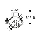 Rohrschelle mit Gewindemuffe G 1/2", verstellbar