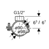 Rohrschelle mit Gewindemuffe G 1/2", verstellbar