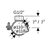 Rohrschelle mit Gewindemuffe G 1/2", verstellbar