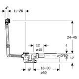 GEBERIT Badewannenablauf Rohbau-Set UNIVERSAL TOP