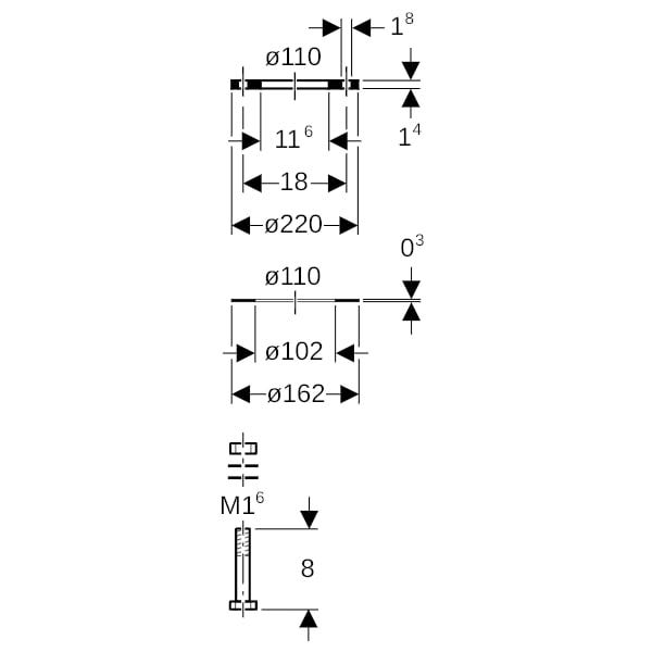 Geberit PE Set Flansch: d=110mm, di=102mm