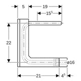 Geberit Mepla Anschlussbox Typ C: PE-RT II / Al / PE-RT II, d=16mm, AD=5cm