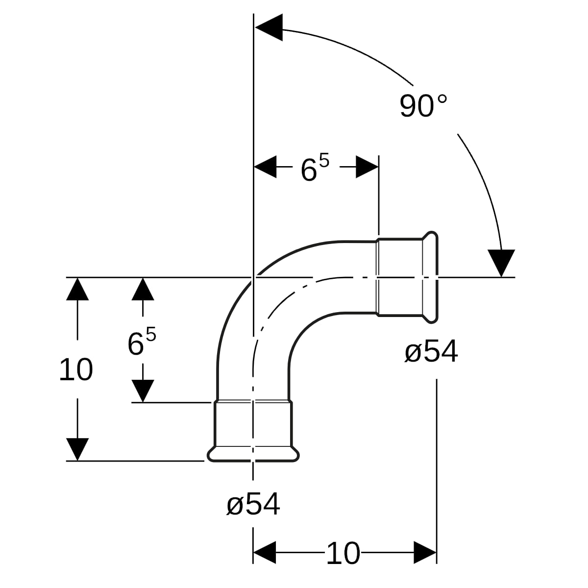 Geberit Mapress Edelstahl Bogen (LABS-frei) 90°