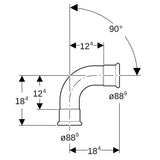 Geberit Mapress C-Stahl Bogen: 90°