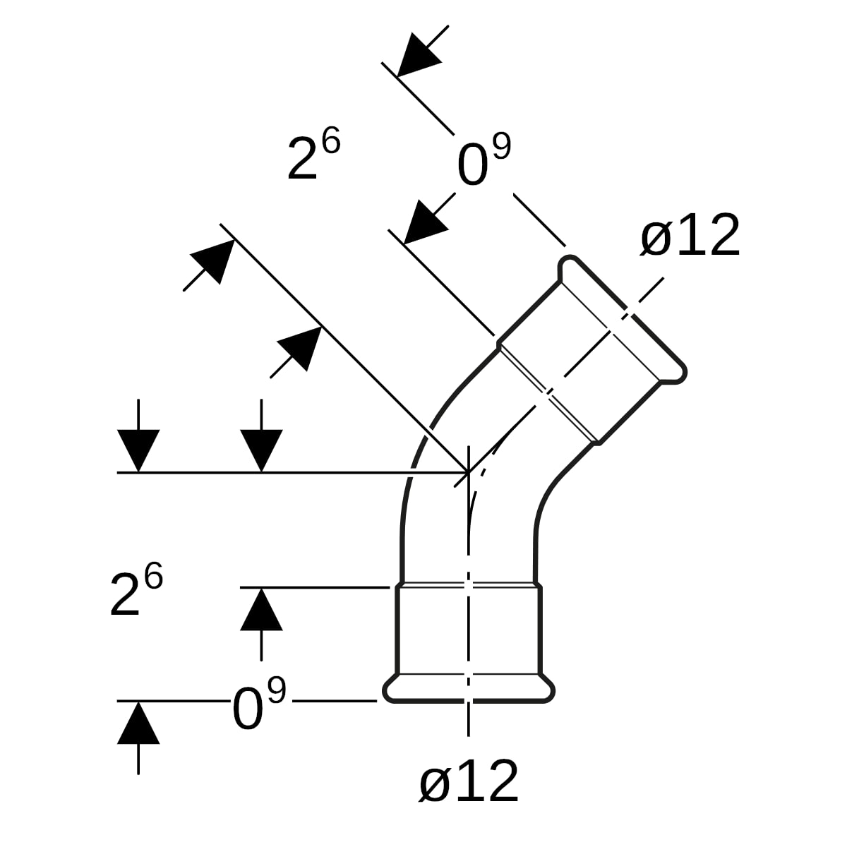 Geberit Mapress Kupfer Bogen: 45°