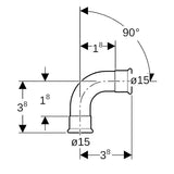 Geberit Mapress Kupfer Bogen: 90°