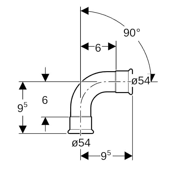 Geberit Mapress Kupfer Bogen: 90°