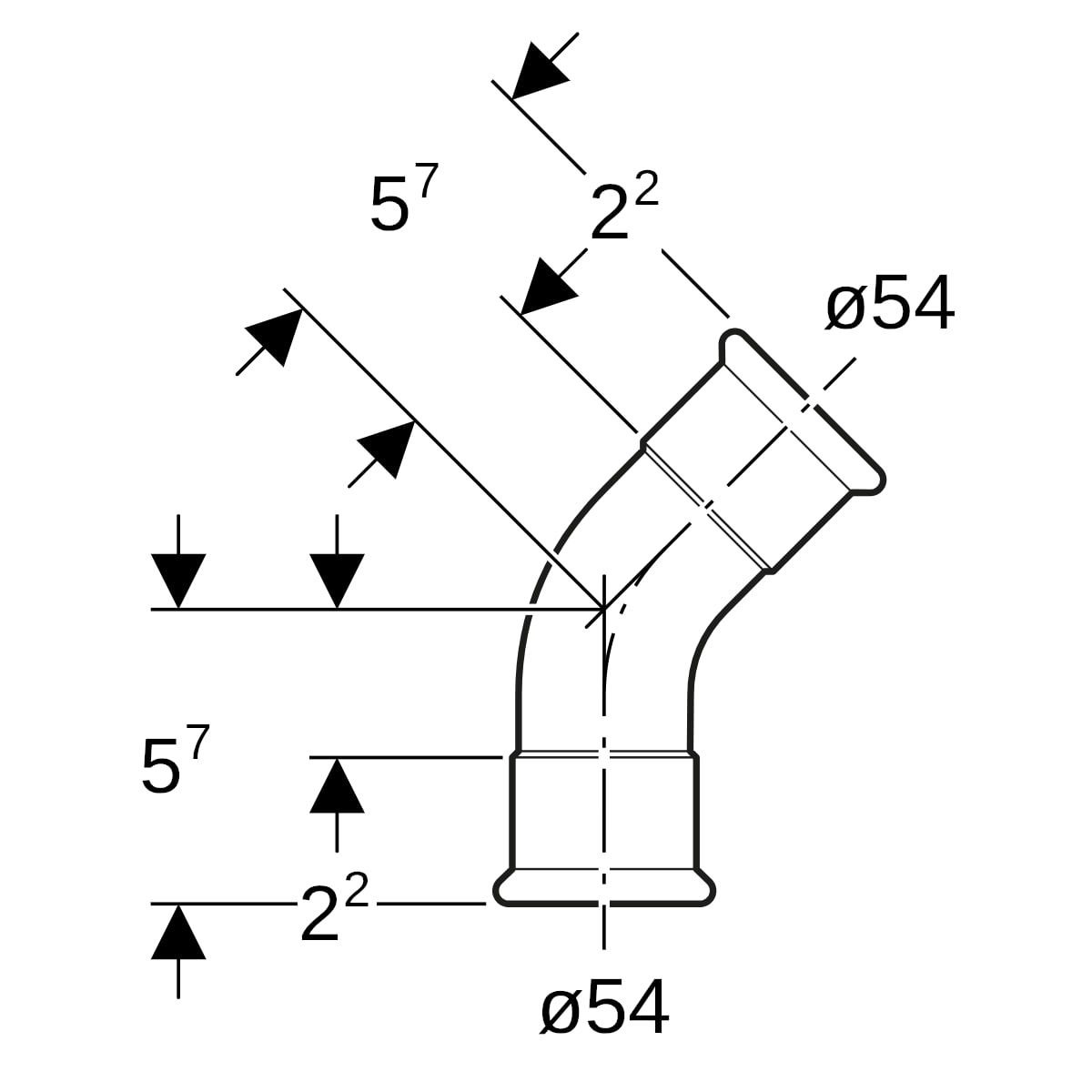 Geberit Mapress Kupfer Bogen (Gas): 45°