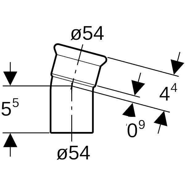 Geberit Mapress Edelstahl Bogen mit Einschubende: 15°, d=54mm
